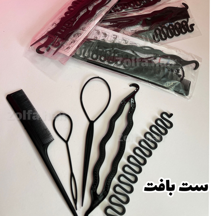 مجموعه ابزار بافت مو بسته 5 عددی