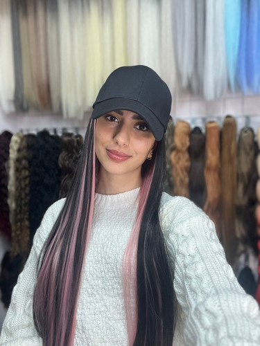 کلاه مویی لایت مشکی صورتی