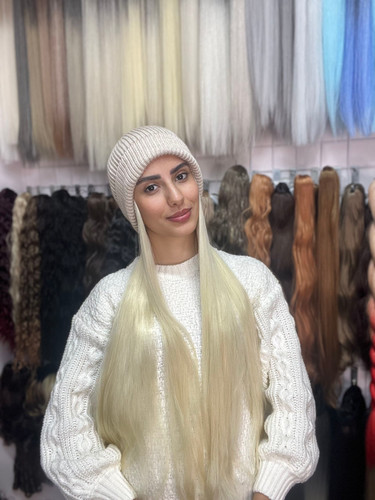 کلاه مویی بافت بلوند