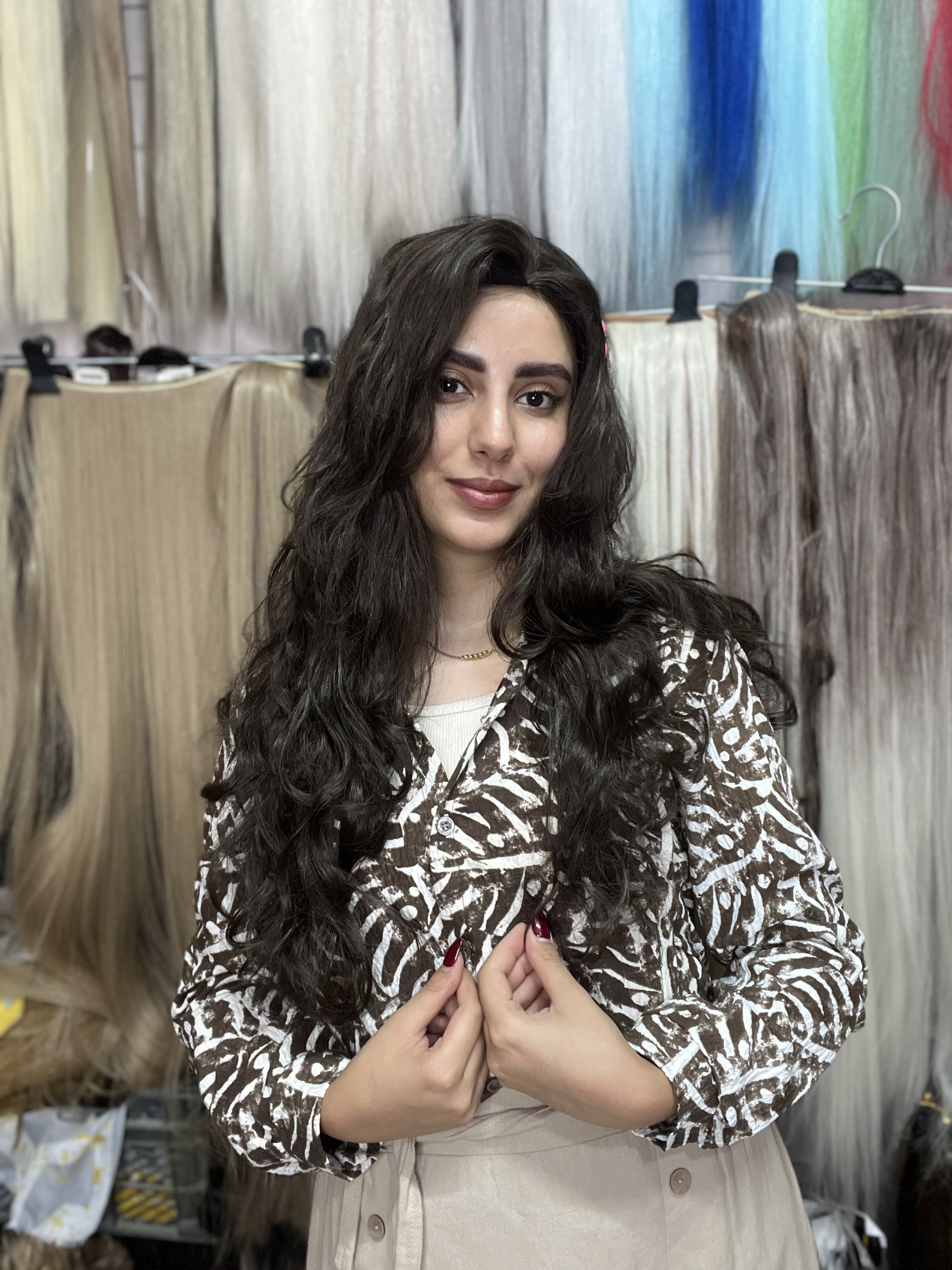 کلاهگیس خرمایی حالت دار
